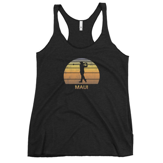 Maui Hawaii Golf Fan Golfer Women's Racerback Tank Top