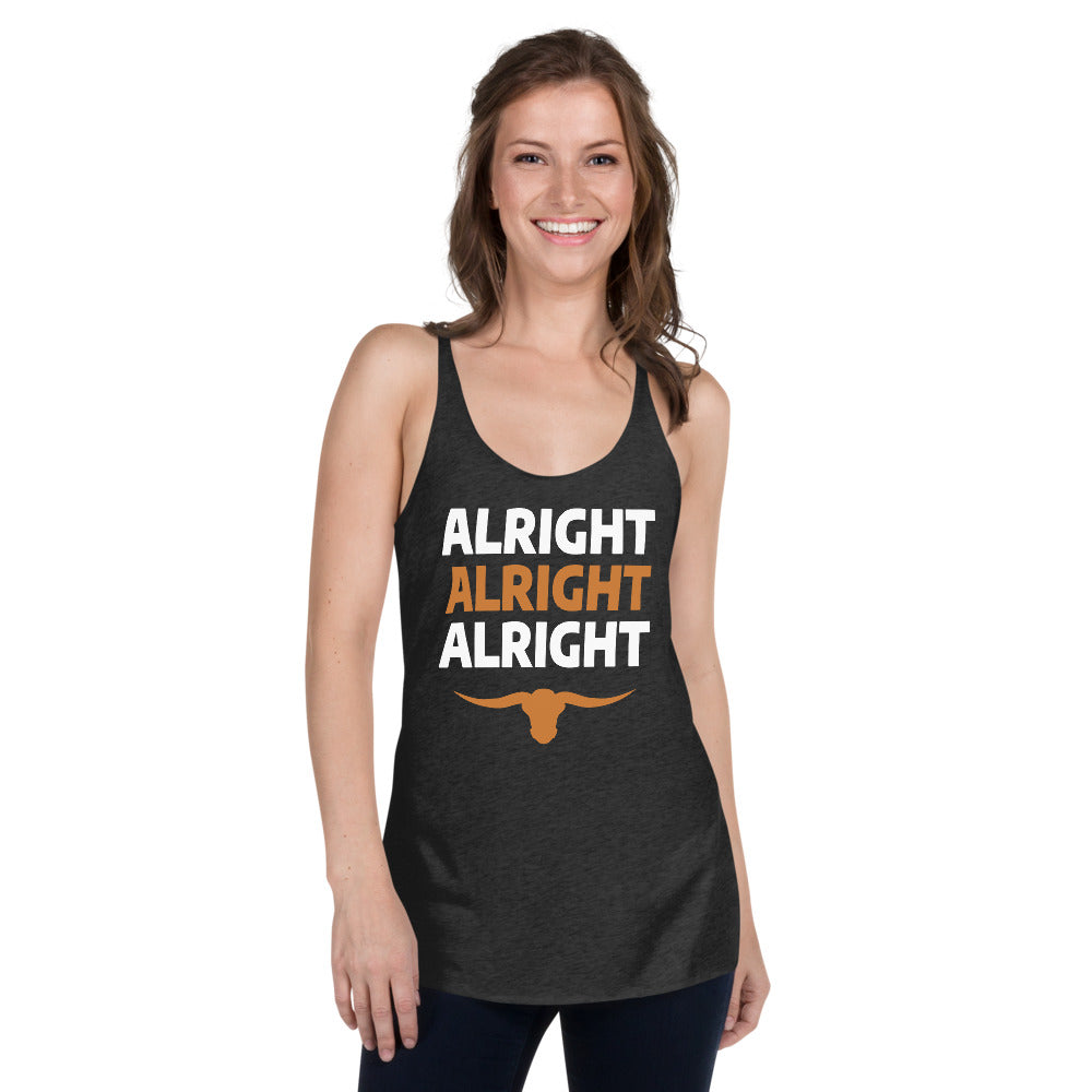 Alright Alright Alright Texas Fan College Football Women's Racerback Tank Top