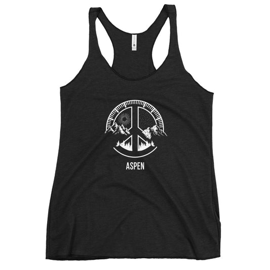 Aspen Colorado Skiing Snowboarding Camping Fan Women's Racerback Tank Top