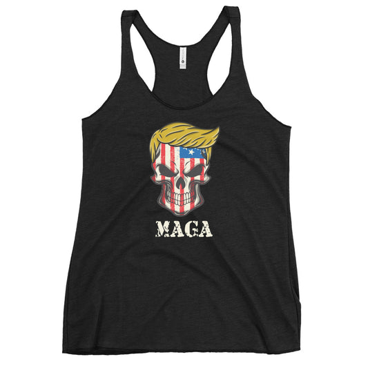 MAGA Pro Donald Trump 2024 Politics Fan Republican Women's Racerback Tank Top Political