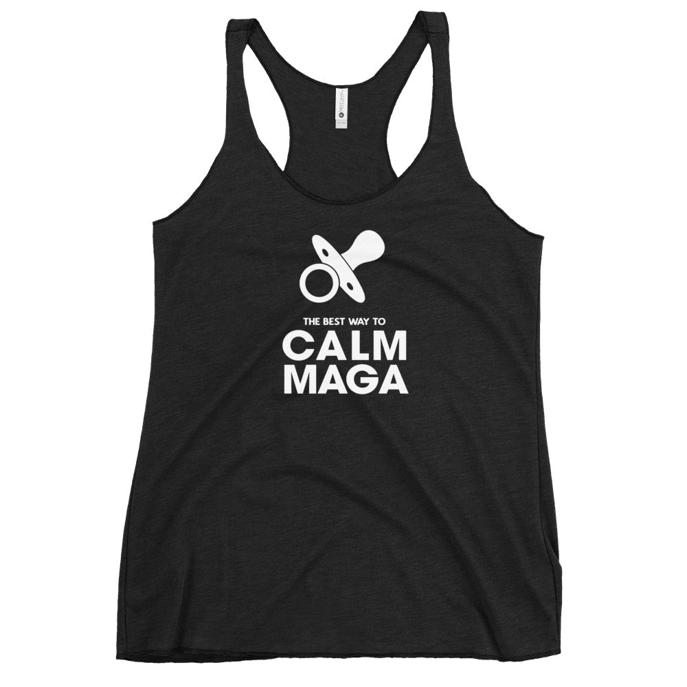 Anti MAGA Pro Democrats Funny Political Anti Trump Women's Racerback Tank Top