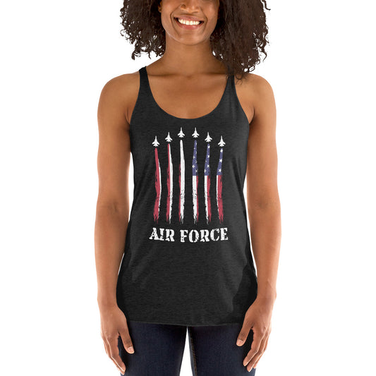 U.S. Air Force Military Service Active Retired Veteran Appreciation Women's Racerback Tank Top