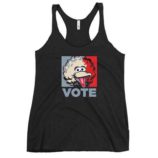 Pro Vaccination Funny Bird COVID Joke Democrat Politics Women's Racerback Tank Top