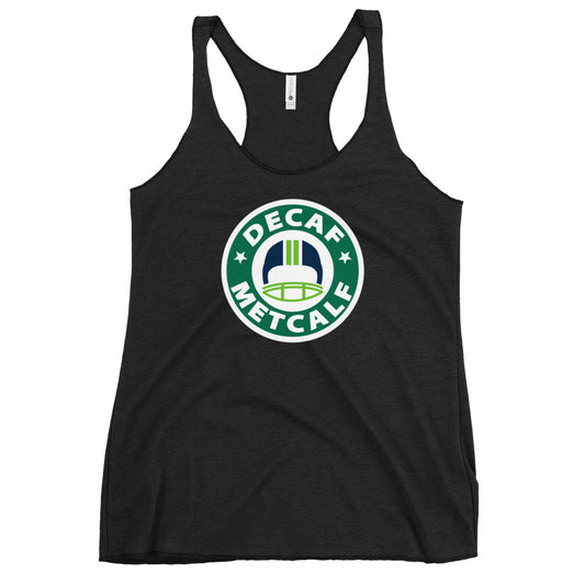 Decaf Metcalf Funny Pro Football Seattle Fan Women's Racerback Tank Top