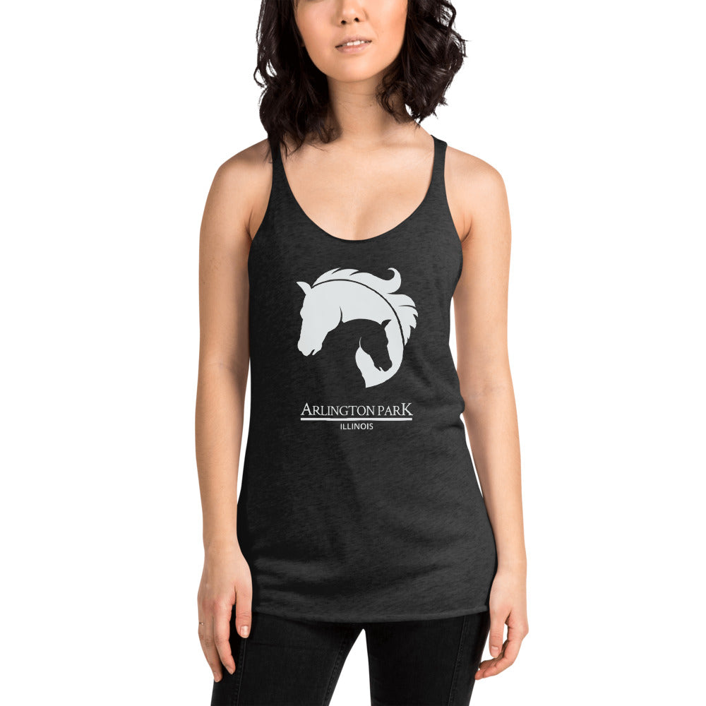 Cool Arlington Park Horse Racing Track Derby Fans Women's Racerback Tank Top