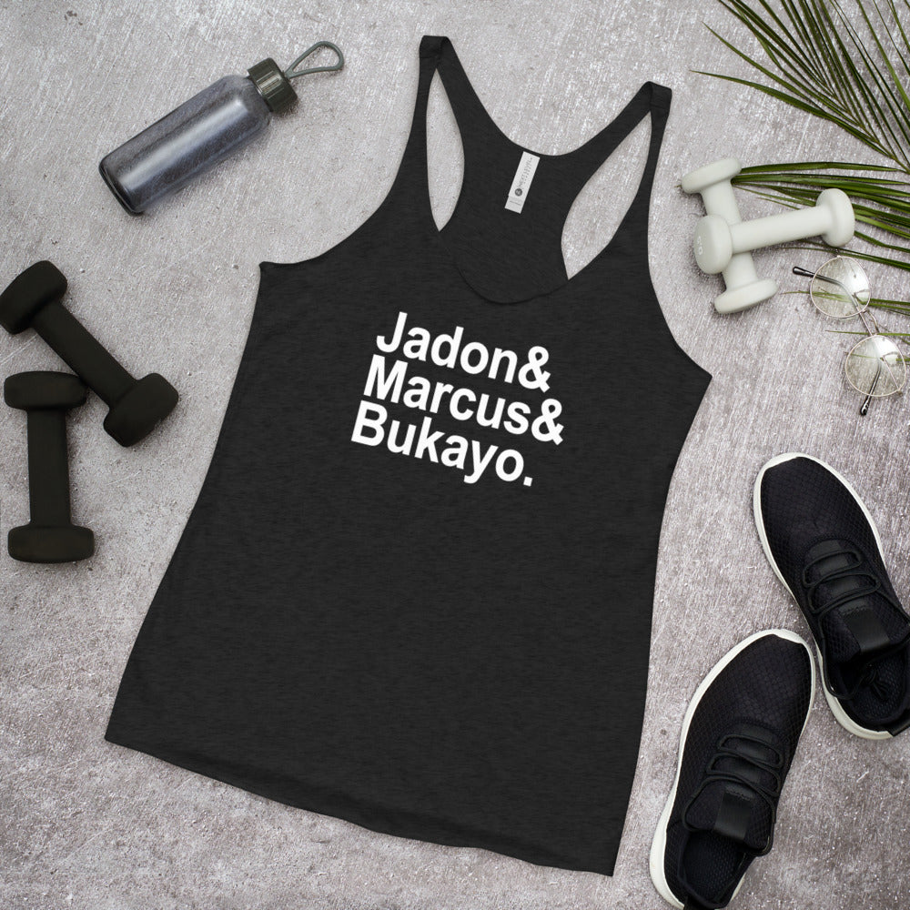 Jaydon Marcus Bukayo Slogan Soccer Football Fan Women's Racerback Tank Top