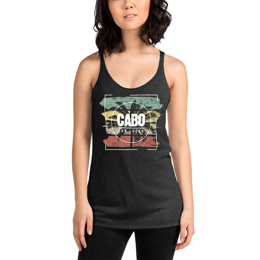 Cool Cabo San Lucas Mexico Beach Palm Tree Vacation Souvenir Women's Racerback Tank Top