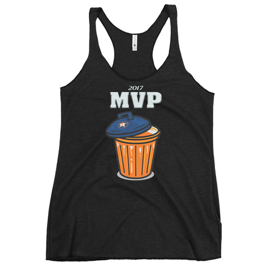 Anti Houston Baseball Funny Trash Can MVP Sarcastic Women's Racerback Tank Top
