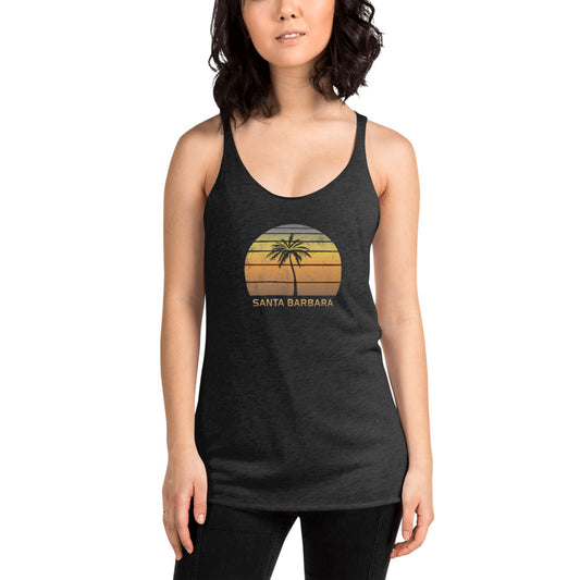 Vintage Santa Barbara California Beach Women's Racerback Tank Top Sunset Vacation