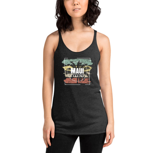 Cool Lahaina Maui Hawaii Beach Palm Tree Vacation Souvenir Women's Racerback Tank Top