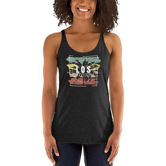 Cool Los Angeles California Beach Palm Tree Vacation Souvenir Women's Racerback Tank Top