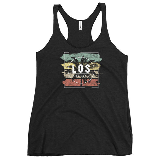 Cool Los Angeles California Beach Palm Tree Vacation Souvenir Women's Racerback Tank Top