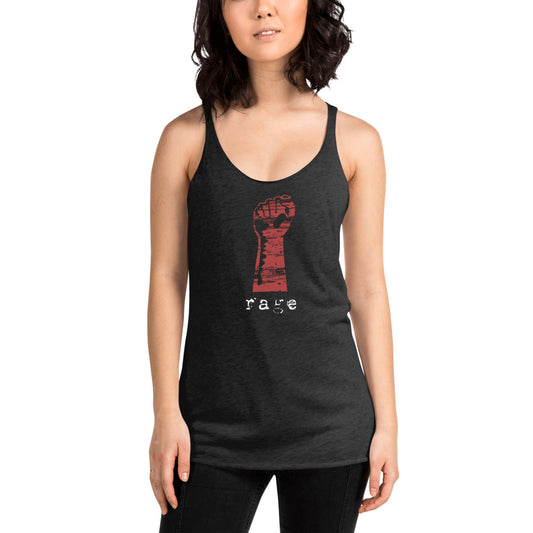 Rage Rock Music Fan Fist Women's Racerback Tank Top