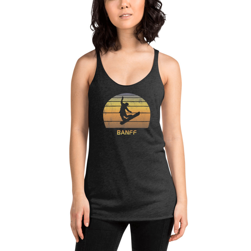 Retro Banff Canada Snowboarding Fan Women's Racerback Tank Top