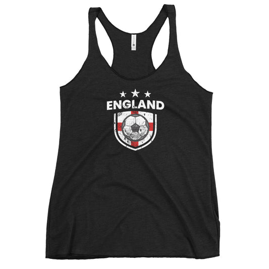 Retro England Soccer Team Football Fan English Flag Women's Racerback Tank Top