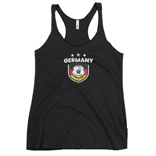 Retro Germany Soccer Team Football Fan Country Deutschland German Flag Women's Racerback Tank Top