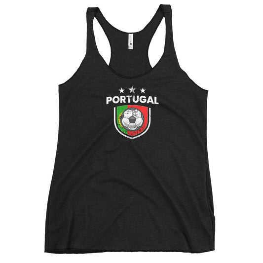 Retro Portugal Soccer Team Football Fan Country Portuguese Flag Women's Racerback Tank Top