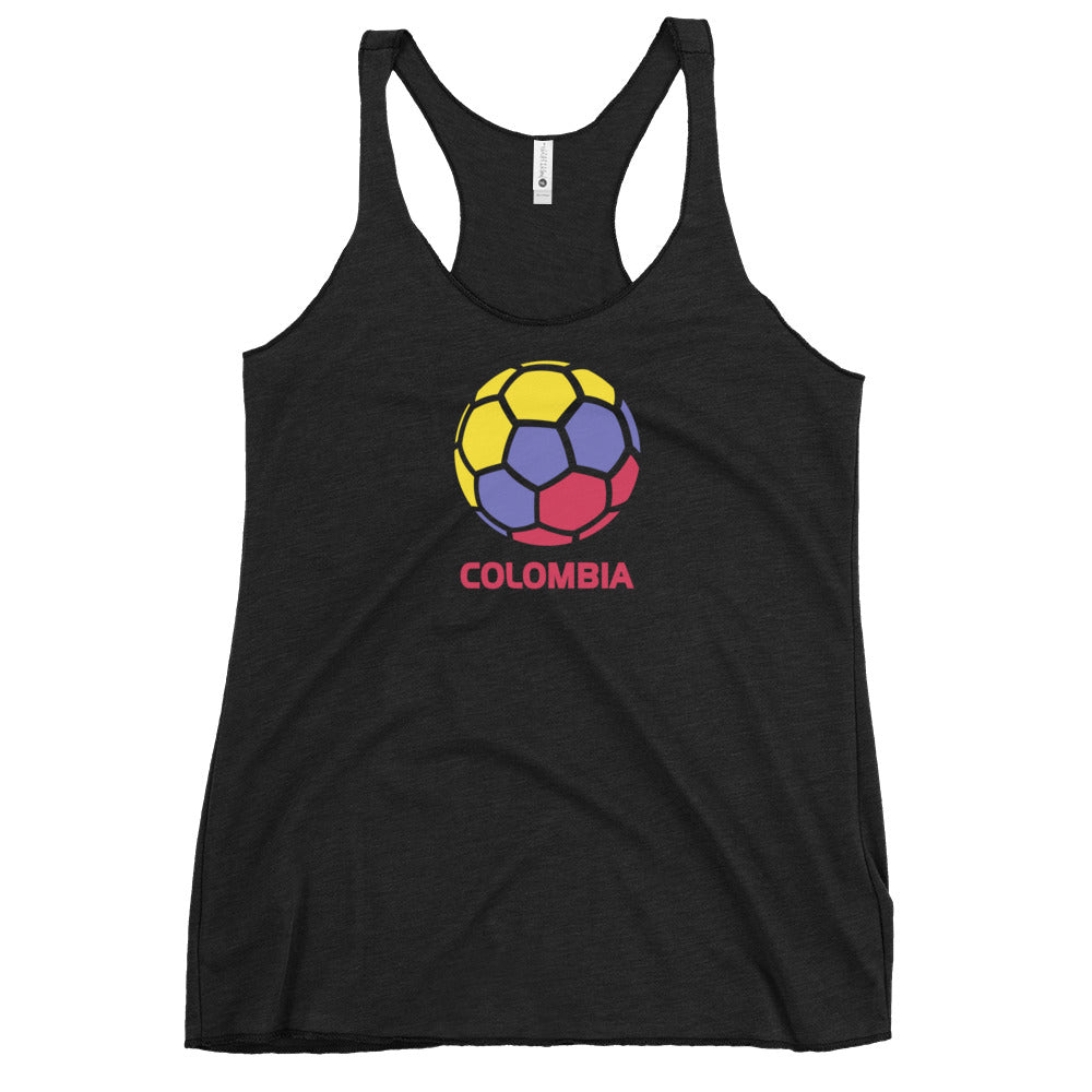 Colombia National Soccer Team Football Country Flag Pride Women's Racerback Tank Top