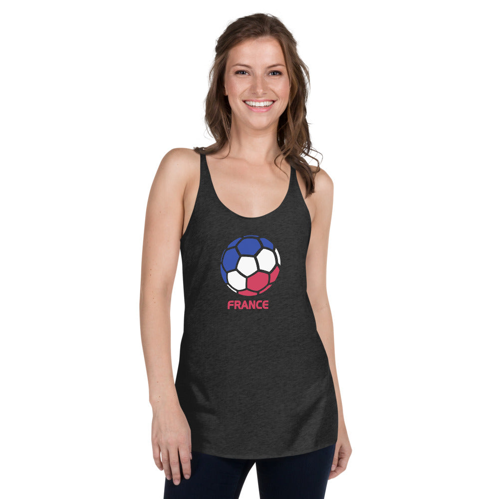 France National Soccer Team Football Country Flag Pride Women's Racerback Tank Top