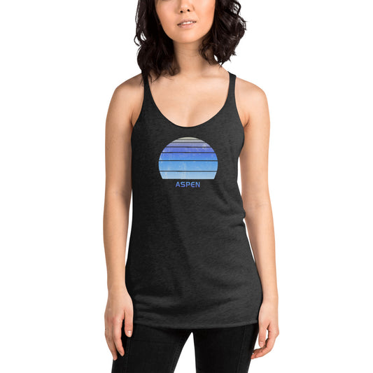 Retro Aspen Colorado Ski Skiing Fan Women's Racerback Tank Top