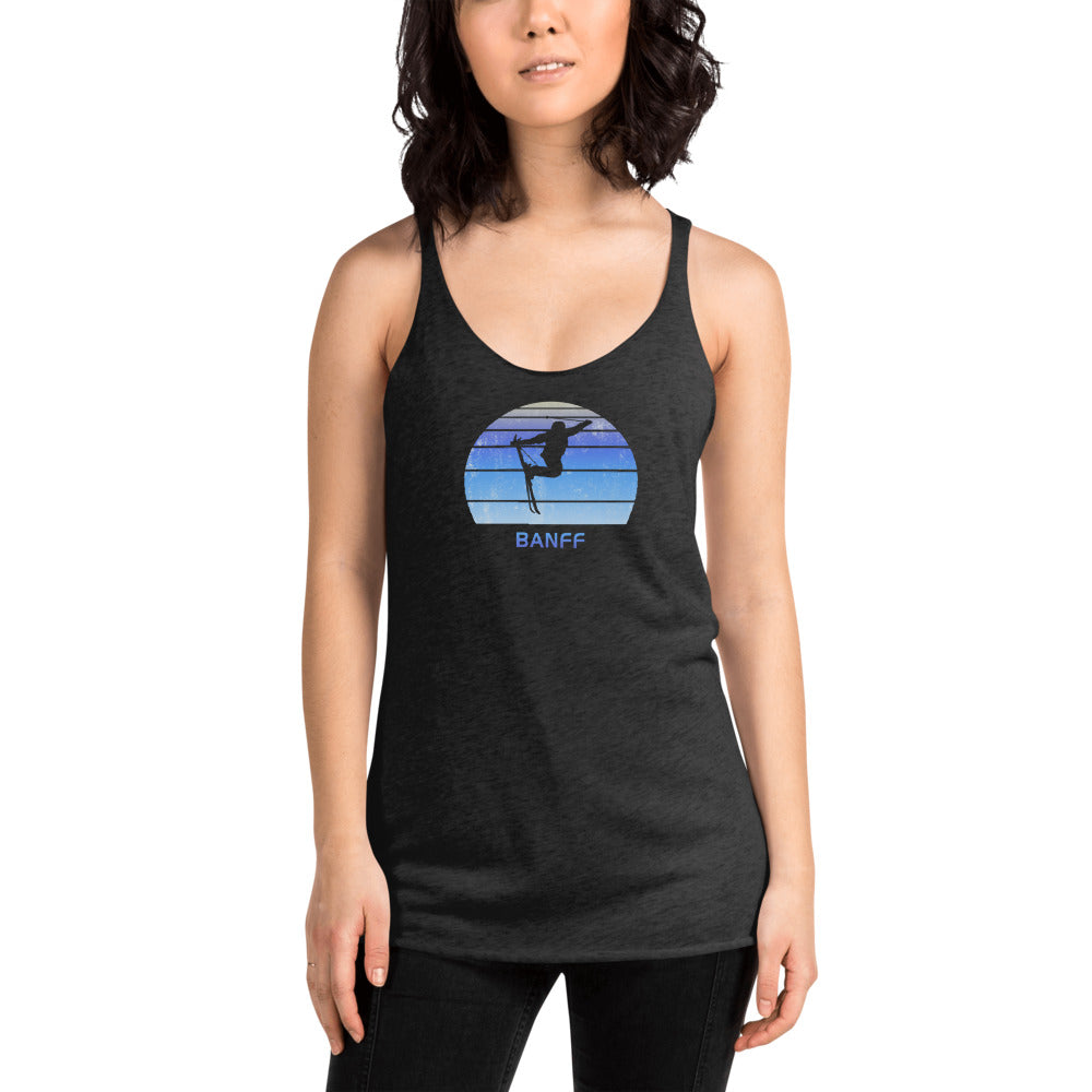 Retro Banff Canada Skiing Fan Women's Racerback Tank Top