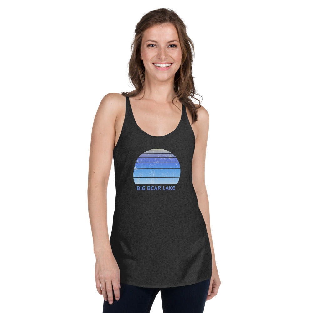 Retro Big Bear Lake California Ski Skiing Fan Women's Racerback Tank Top