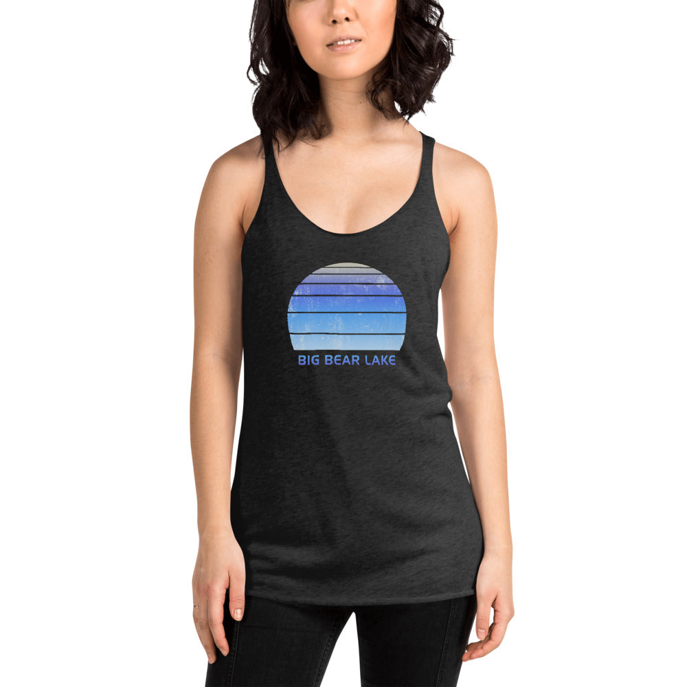 Retro Big Bear Lake California Ski Skiing Fan Women's Racerback Tank Top