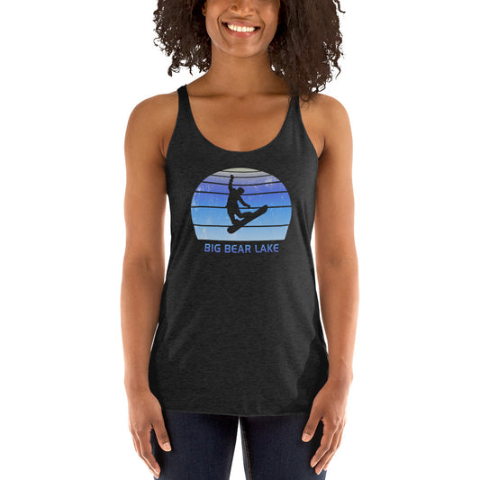 Retro Big Bear Lake California Snowboarding Fan Women's Racerback Tank Top