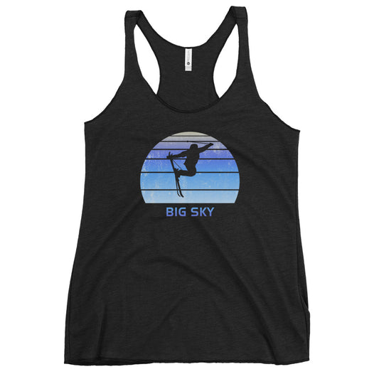 Retro Big Sky Montana Skiing Fan Women's Racerback Tank Top