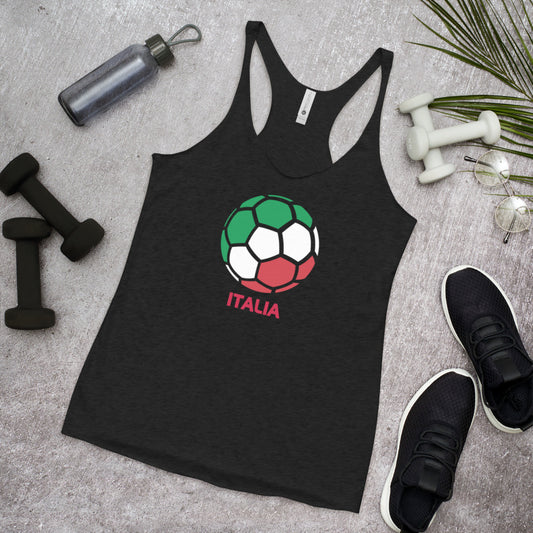 Italia National Soccer Team Football Country Flag Pride Women's Racerback Tank Top