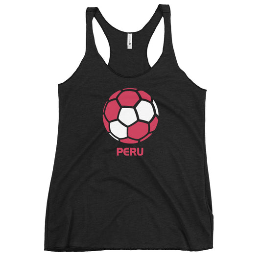 Peru National Soccer Team Football Country Flag Women's Racerback Tank Top