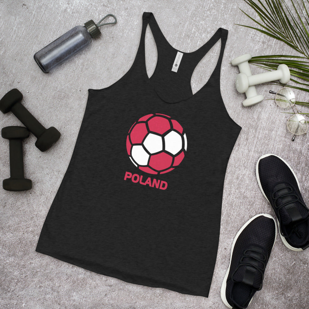 Poland National Soccer Team Football Country Flag Pride Women's Racerback Tank Top