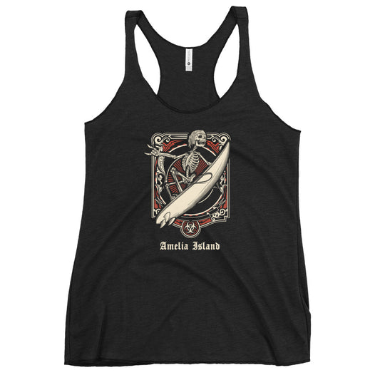 Cool Amelia Island Florida Surfing Fan Surfer  Women's Racerback Tank Top