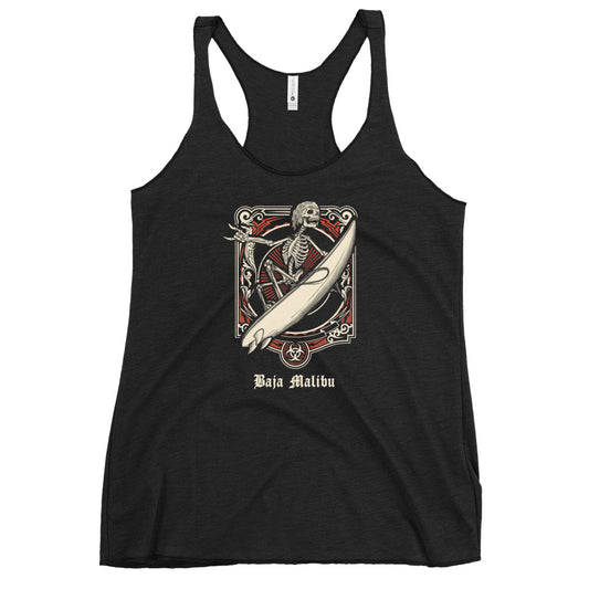 Cool Baja Malibu Mexico Surfing Fan Surfer  Women's Racerback Tank Top
