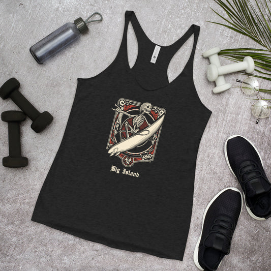 Cool Big Island Hawaii Surfing Fan Surfer  Women's Racerback Tank Top