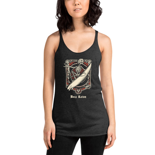 Cool Boca Raton Florida Surfing Fan Surfer  Women's Racerback Tank Top
