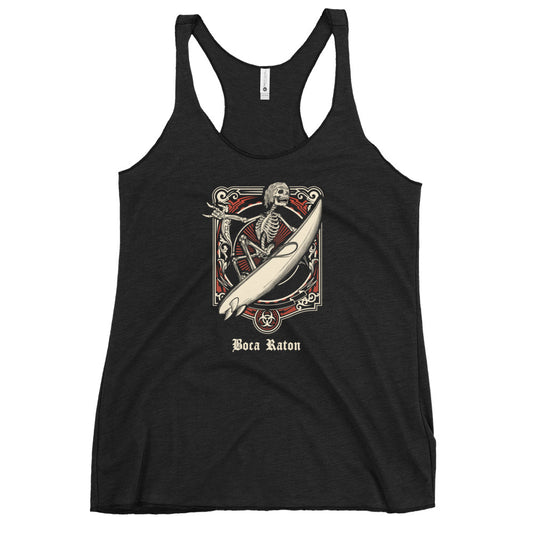 Cool Boca Raton Florida Surfing Fan Surfer  Women's Racerback Tank Top
