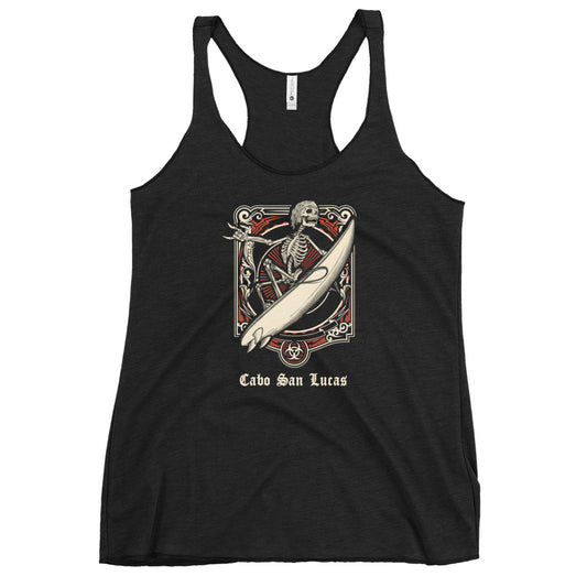 Cool Cabo San Lucas Mexico Surfing Fan Surfer  Women's Racerback Tank Top