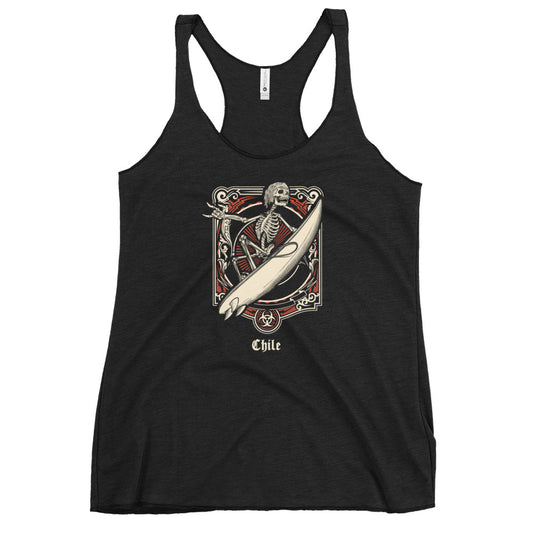 Cool Chile Surfing Fan Surfer  Women's Racerback Tank Top