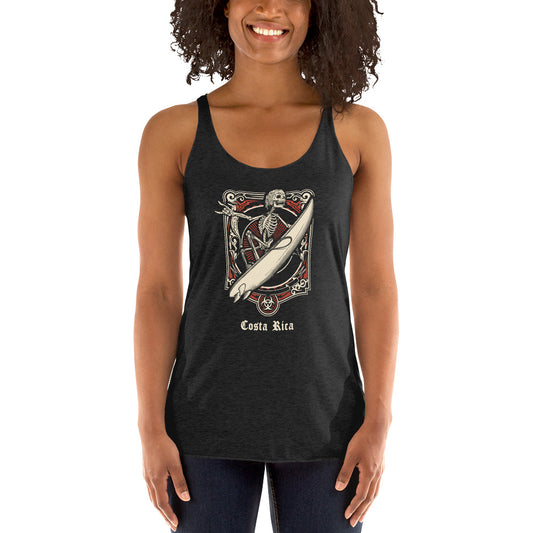 Cool Costa Rica Surfing Fan Surfer  Women's Racerback Tank Top