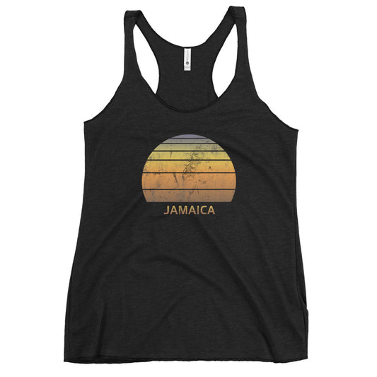 Retro Jamaica  Beach Vacation Souvenir Women's Racerback Tank Top