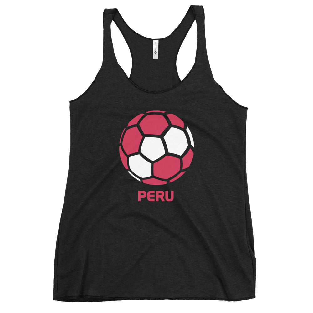 Peru National Soccer Team Football Country Flag Pride Women's Racerback Tank Top