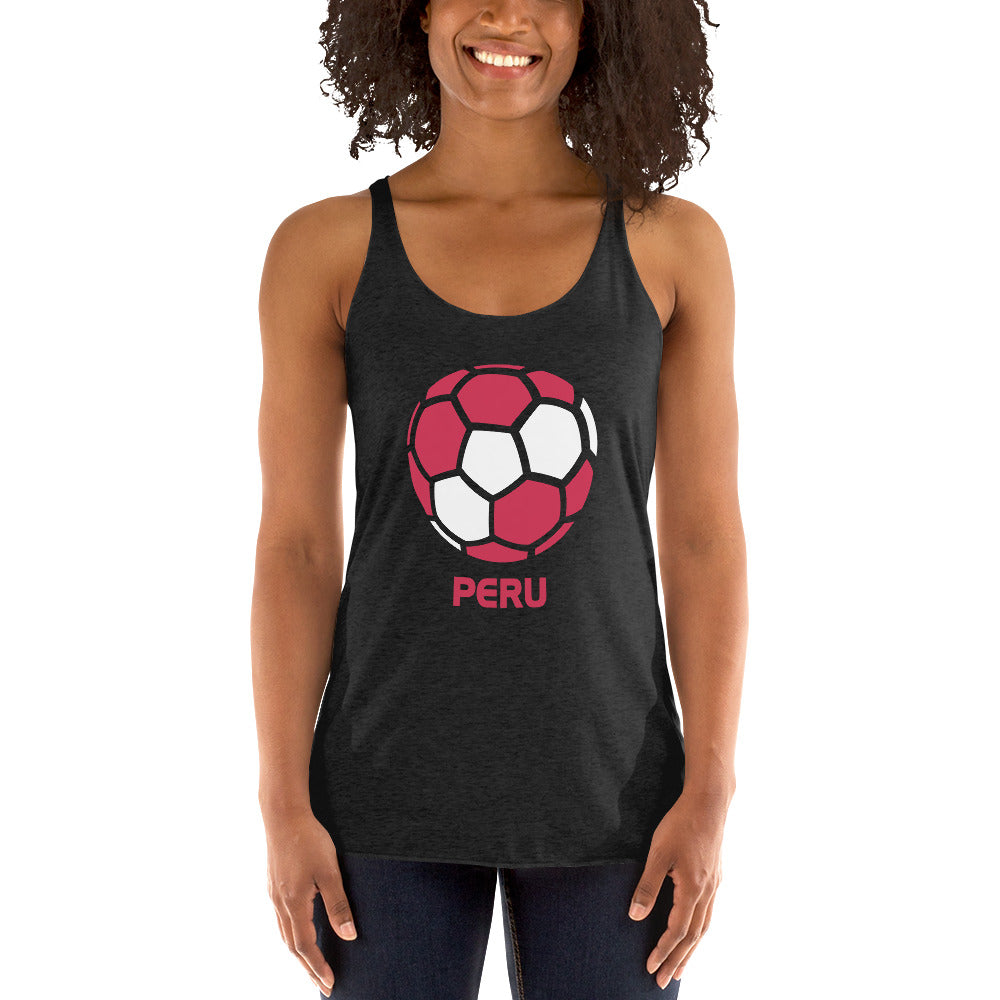 Peru National Soccer Team Football Country Flag Pride Women's Racerback Tank Top