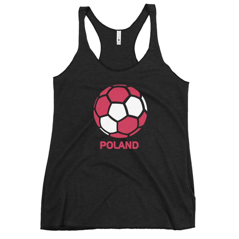 Poland National Soccer Team Football Country Flag Pride Women's Racerback Tank Top