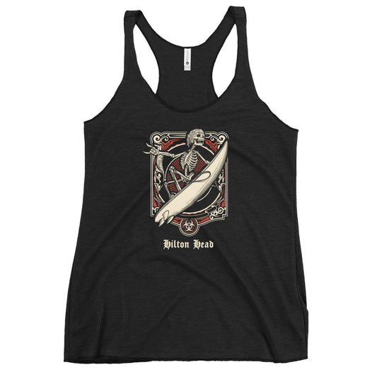 Cool Hilton Head South Carolina Surfing Fan Surfer  Women's Racerback Tank Top