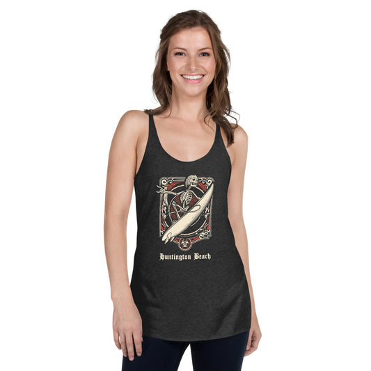 Cool Huntington Beach California Surfing Fan Surfer  Women's Racerback Tank Top