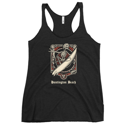 Cool Huntington Beach California Surfing Fan Surfer  Women's Racerback Tank Top