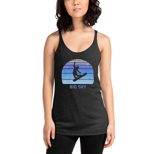 Retro Big Sky Montana Snowboarding Fan Women's Racerback Tank Top