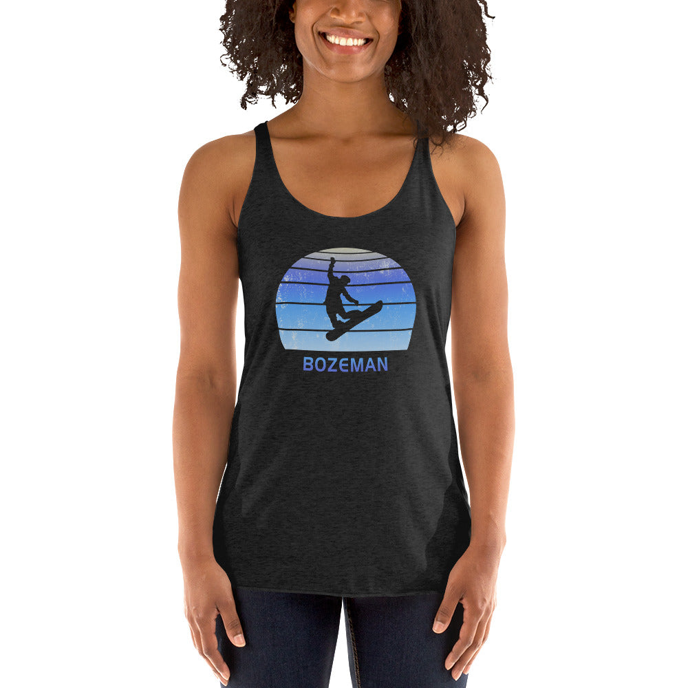 Retro Bozeman Montana Snowboarding Fan Women's Racerback Tank Top