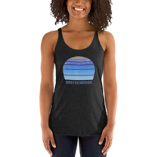 Retro Breckenridge Colorado Ski Skiing Fan Women's Racerback Tank Top